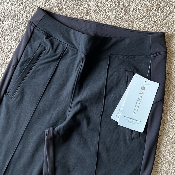 NWT Athleta Headlands Hybrid Pants Black Crop Petite Pull On - Picture 4 of 7